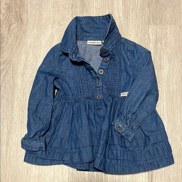 Calvin Klein Kids Blue Denim Dress - Picture 1 of 1